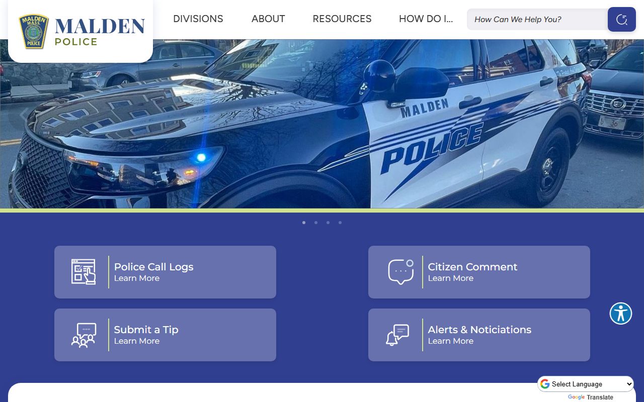 Malden Police Department page for Malden warrant records