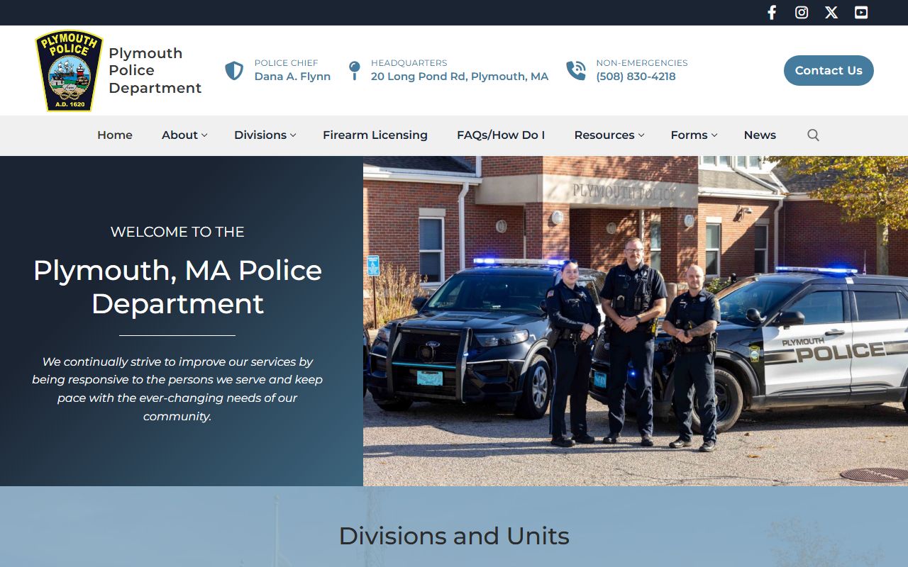 Plymouth Police Department website for Plymouth warrant records