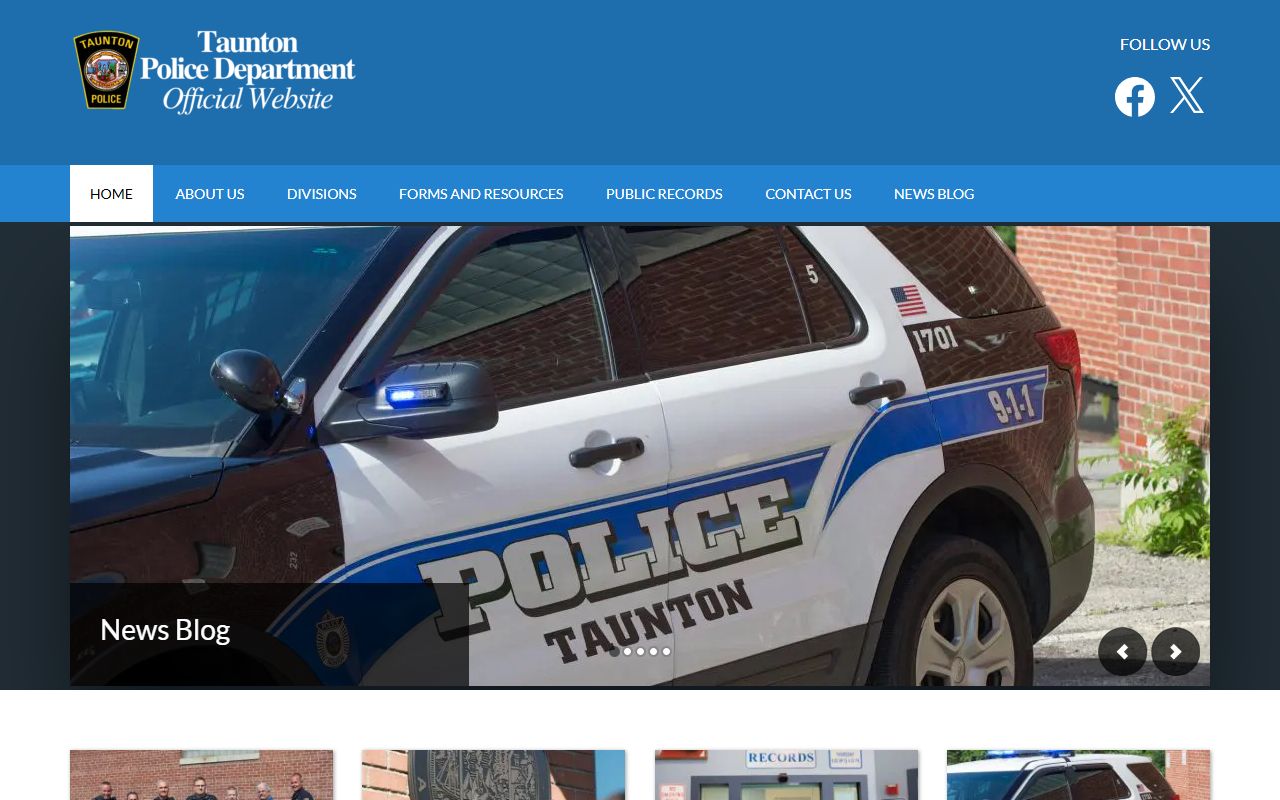 Taunton Police Department website for Taunton warrant records