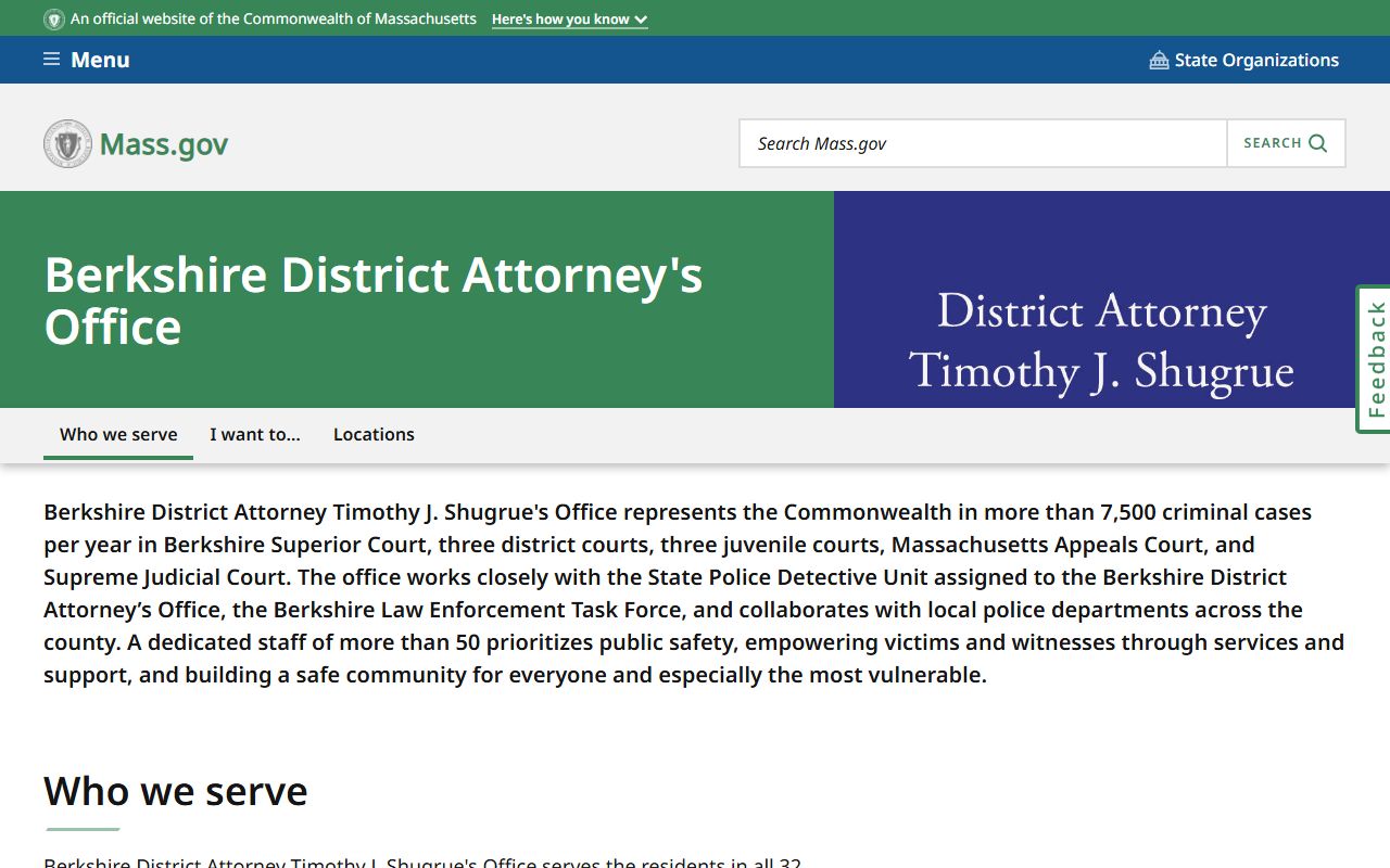 Berkshire District Attorney website for Berkshire County warrant records