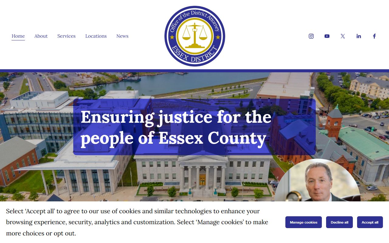 Essex County District Attorney website for Essex County warrant records