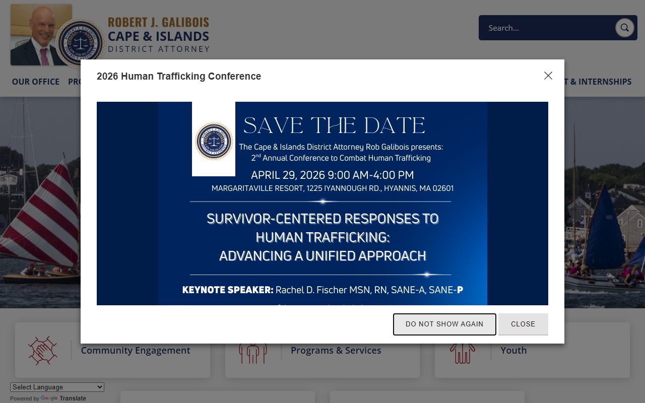 Cape and Islands District Attorney website for Nantucket County warrant records