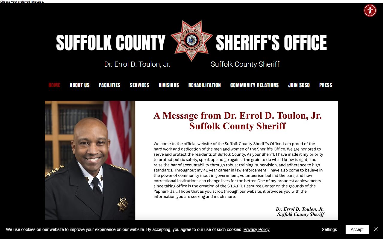 Suffolk County Sheriff's Office website for Suffolk County warrant records