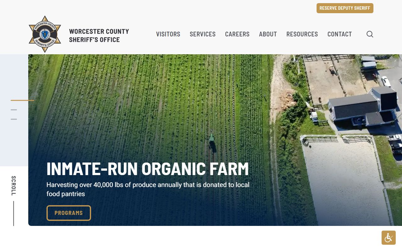 Worcester County Sheriff's Office website for Worcester County warrant records